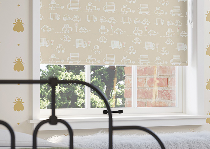 Cars and Lorries, Ivory Cream - Twist&Fit Roller Blind - Image 5